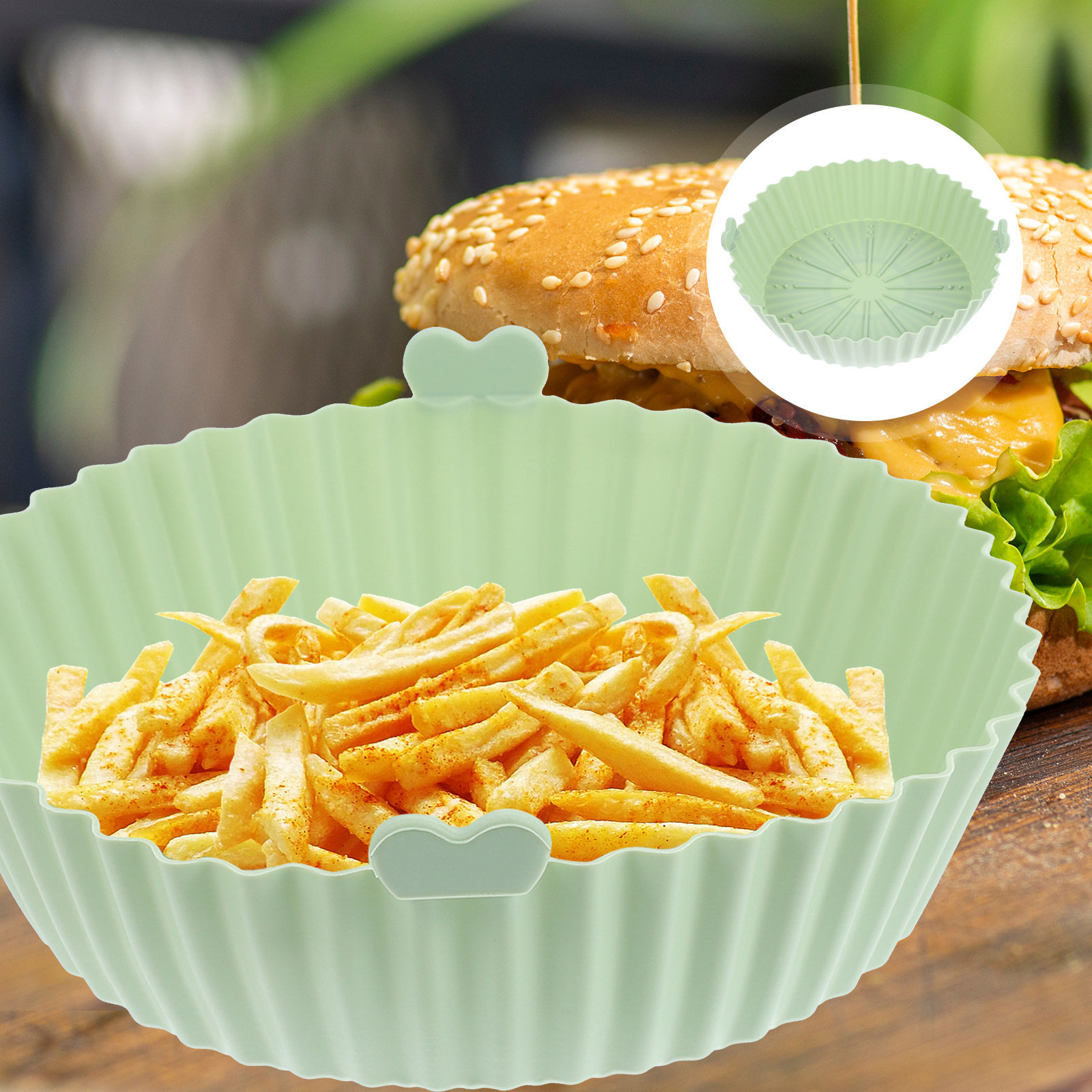 Air Fryer Silicone Pot Liner - Alas untuk Penggoreng Udara, Lapisan Silikon