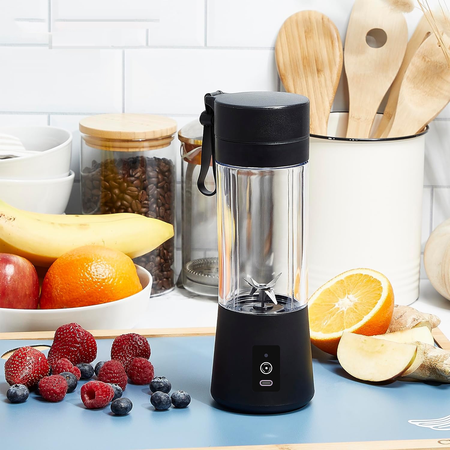 Portable Blender Usb Rechargeable - Blender Portabel USB 380ml, 6 Mata