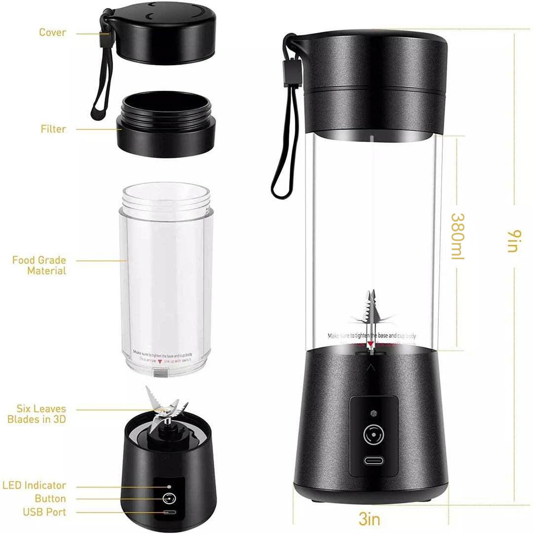 Blender Portabel USB 380ml, 6  - Portable Blender Usb Rechargeable ulasan dan harga