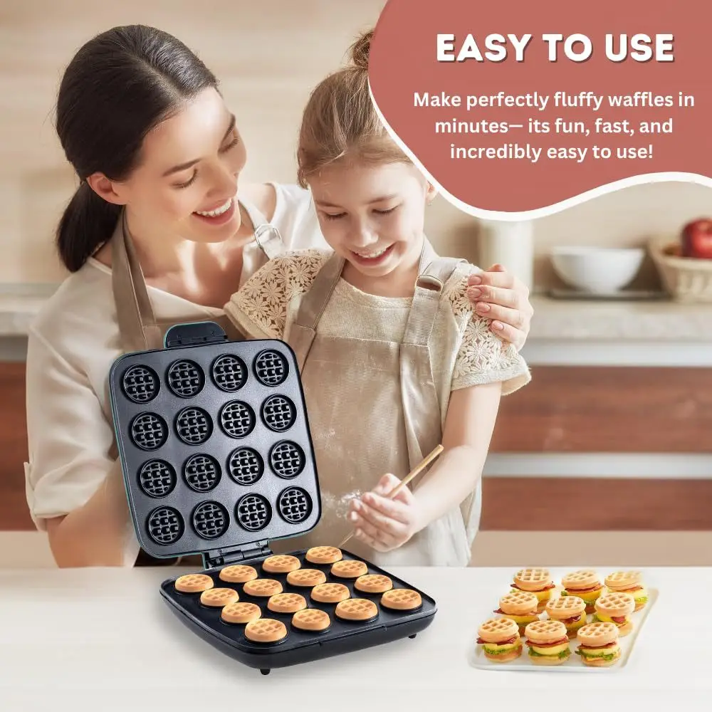 Pembuat Waffle 16 Lubang, Perm - Mini Waffle Maker Machine ulasan dan harga